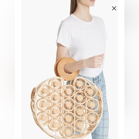 Cult Gaia Stella Large Raffia Woven Tote Bag NEW - Picture 3 of 15